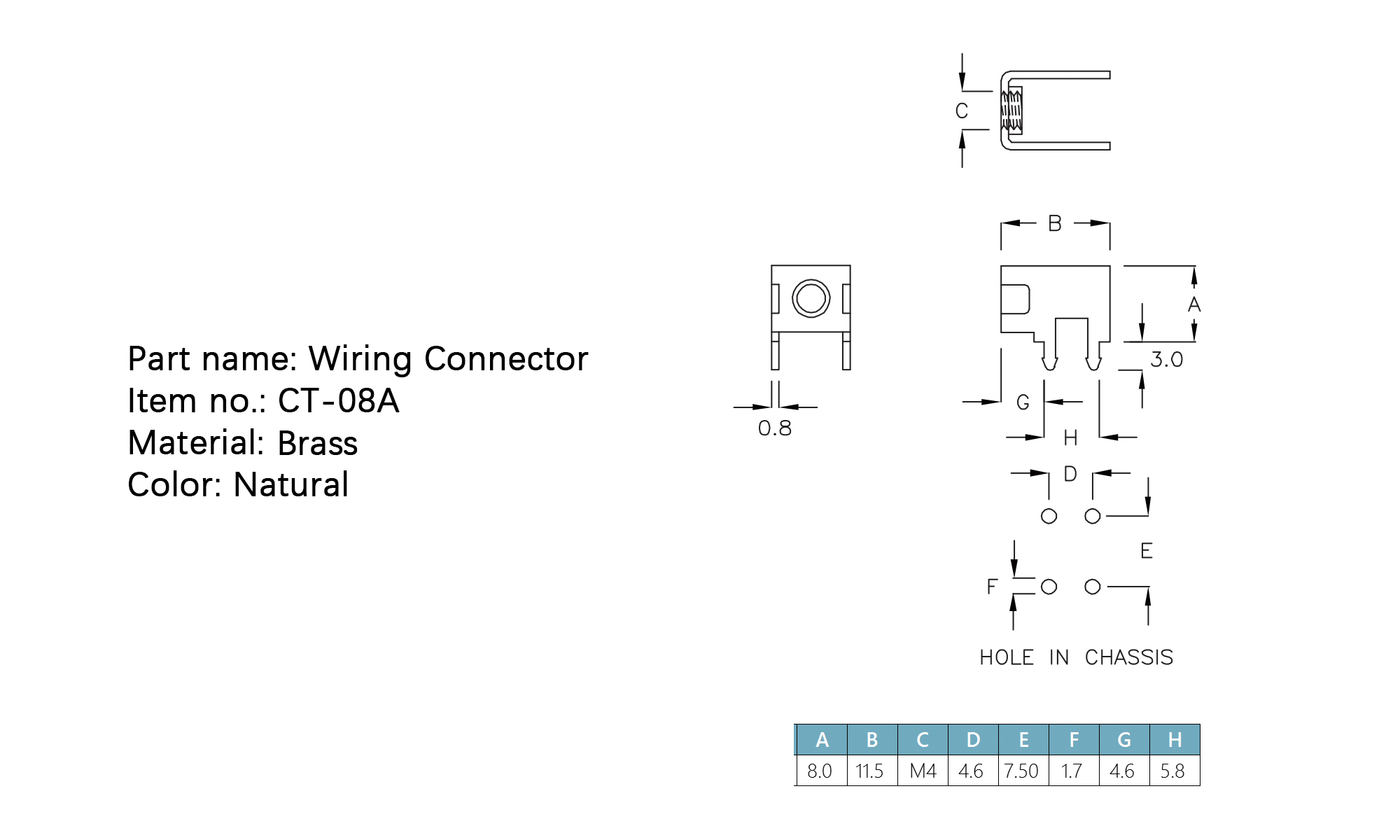 Wiring Connector CT-08A